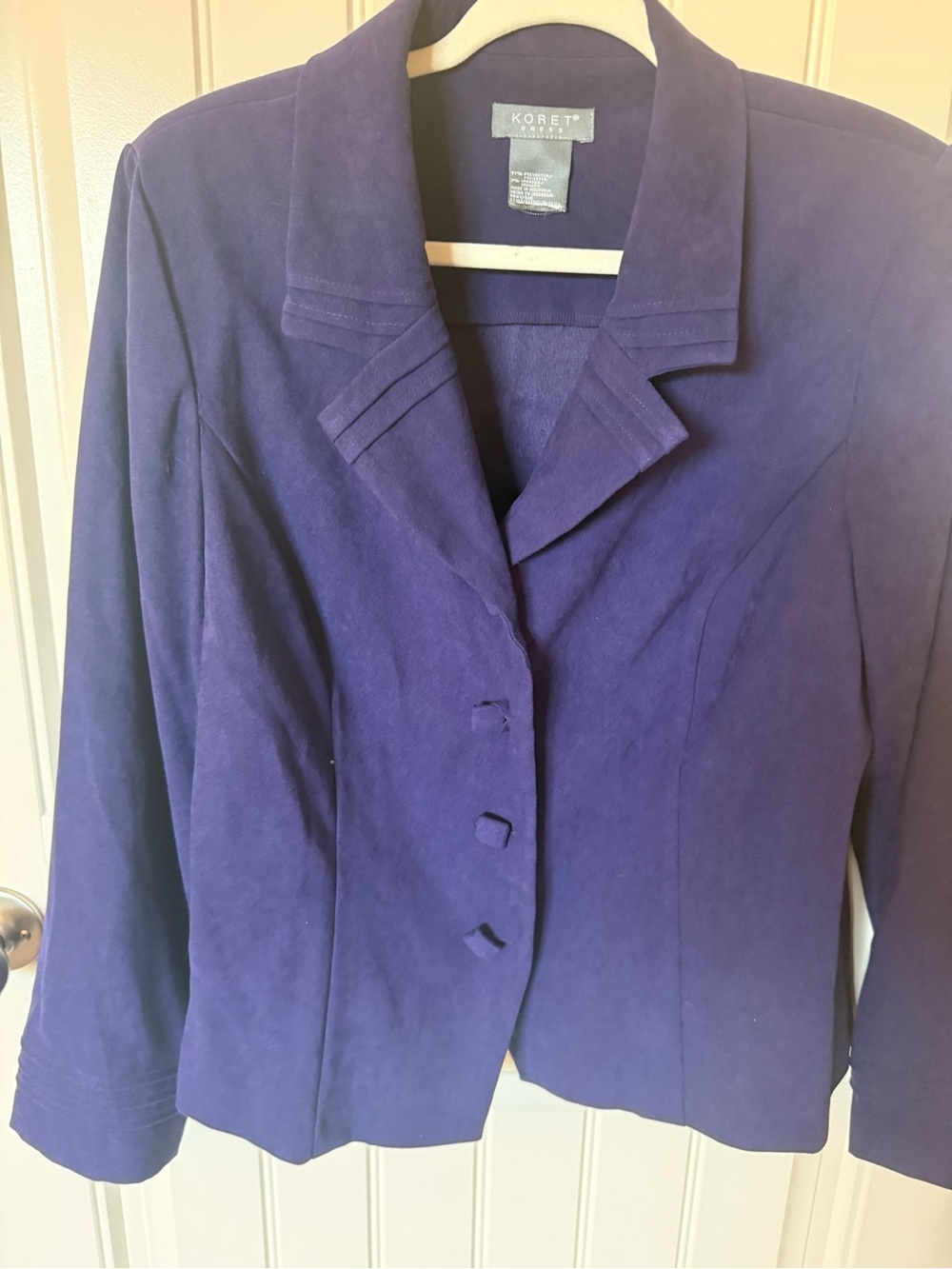 Koret Deep Purple Tailored Button-Front Blazer
